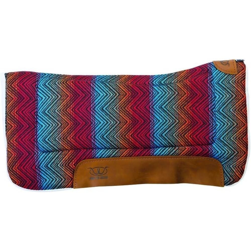 Weaver Leather 30x30 Contoured Saddle Pad Merino Wool Fleece Felt Red Multi